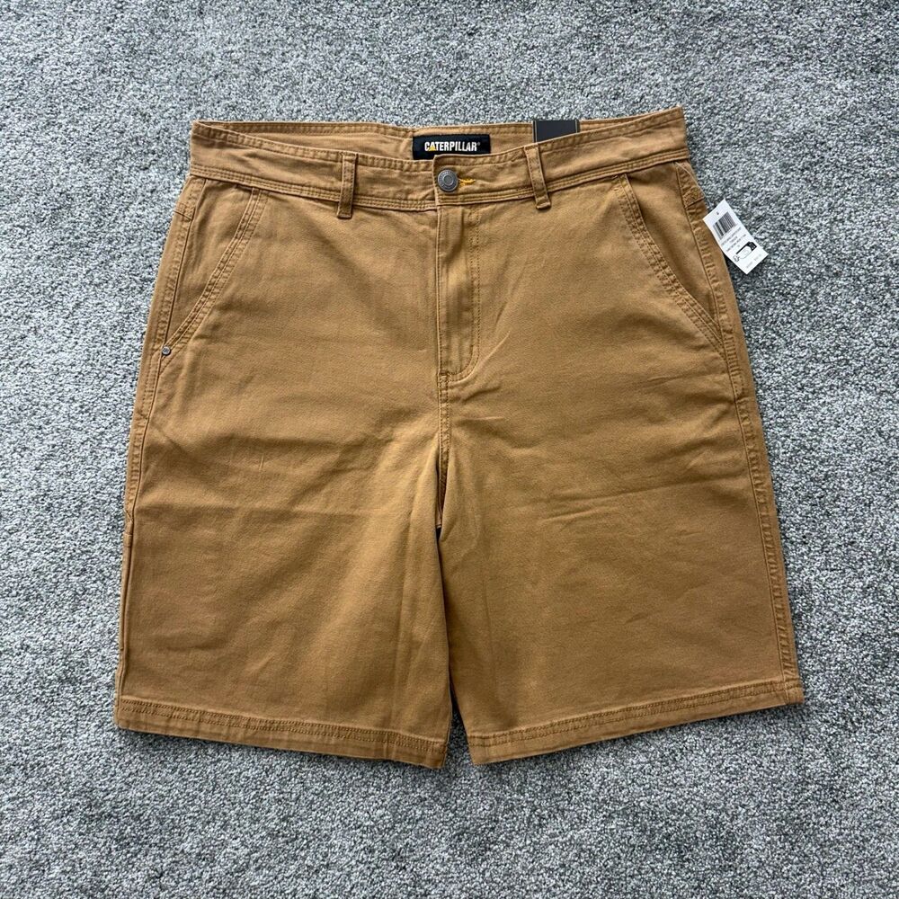 CAT Caterpillar 34 Shorts Stretch Utility/Carpenter Work Shorts "Tawny Brown"